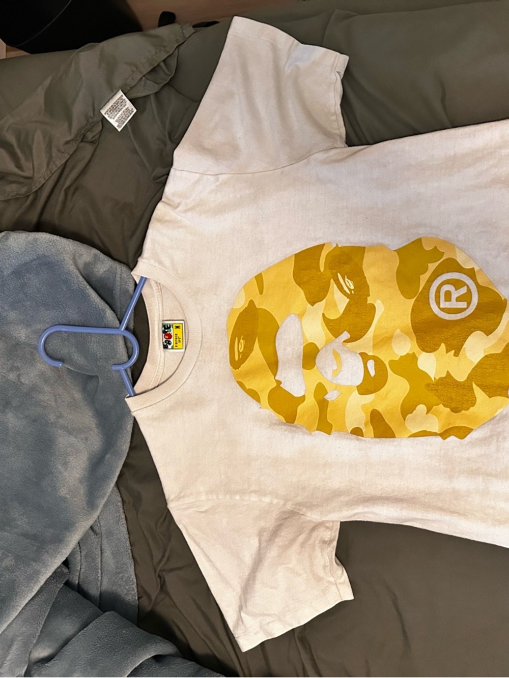 Bape Yellow Camo Ape Head Short Sleeve Tee
